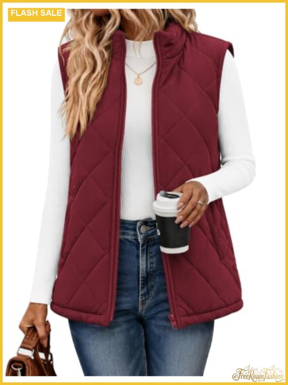 Zeagoo Women's Quilted Puffer Vest Zip Up Sleeveless Jacket Fall Winter Coat